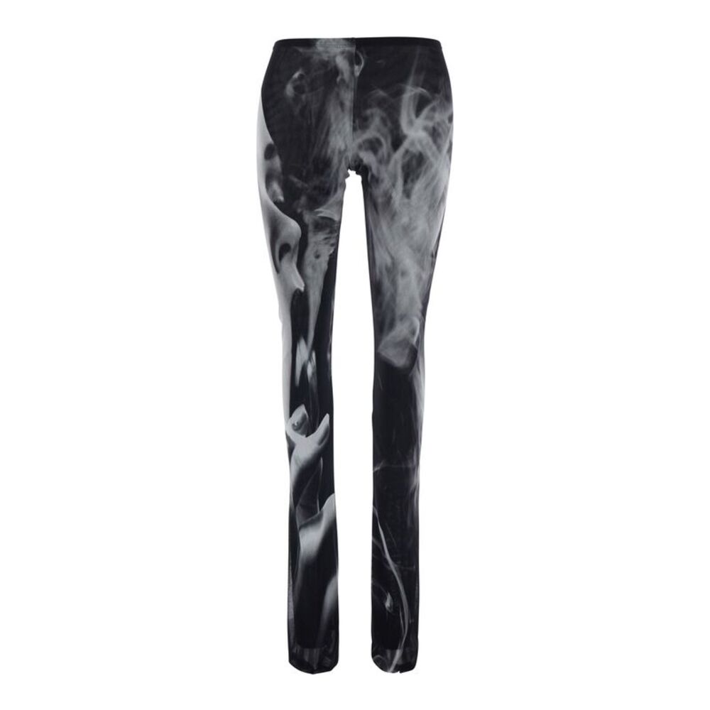 Jean Paul Gaultier Women Flared Pants With 'Smoking Women' Print In Black Women